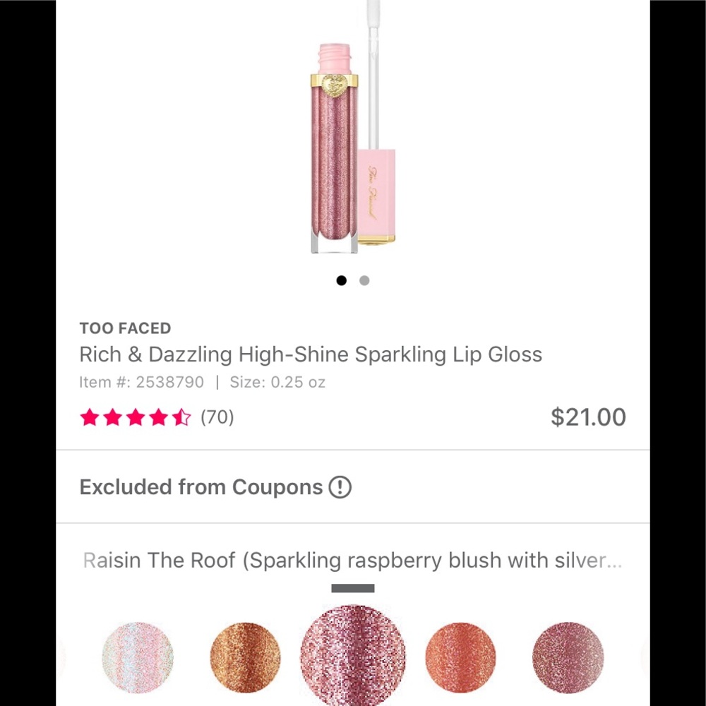 Rich and dazzling high shine sparkling lip gloss